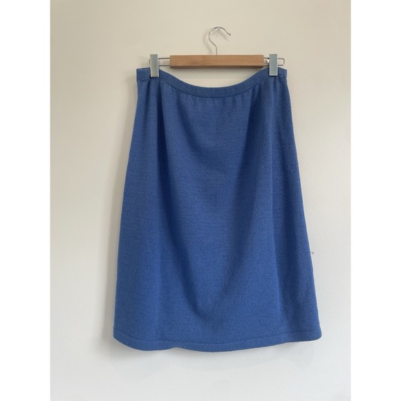 Vintage 1980s Dunollie Looms Knit Sweater Skirt Set Blue Size 12 Classic - Picture 8 of 10